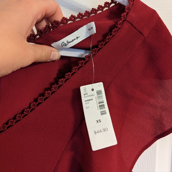 Reitmans Red Blouse XSmall - Picture 3 of 5